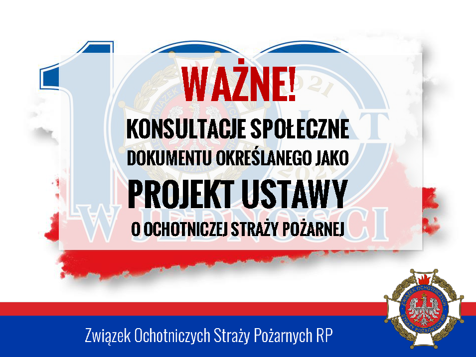 Konsultacje społeczne dokumentu określanego jako  projekt ustawy o ochotniczej straży pożarnej