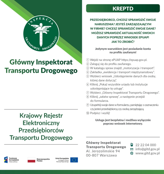 Komunikat Głównego Inspektora Transportu Drogowego