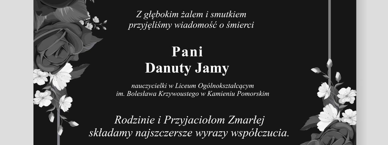 Zmarła p. Danuta Jama, nauczycielka LO w Kamieniu Pomorskim